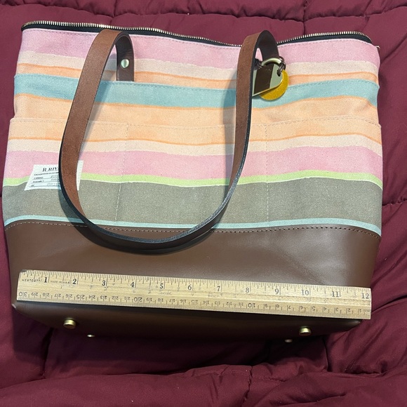 R Riveter “Harriet” bag in Sunset printed canvas and tan leather - used once - Picture 4 of 9